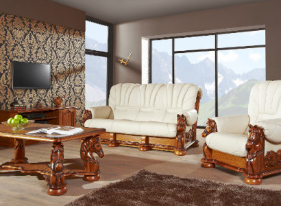 Antique Style Leather Sofa Couch Sofa Set Upholstery 3+1 Seater Italian Leather